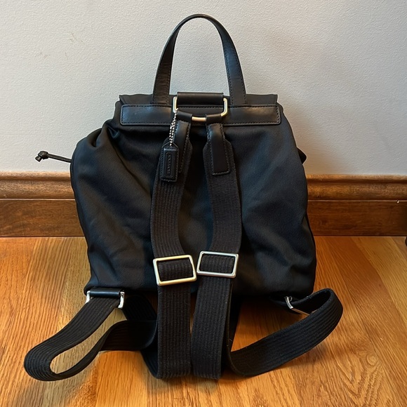 Coach Black Leather Nylon Mercer Backpack - Picture 12 of 13